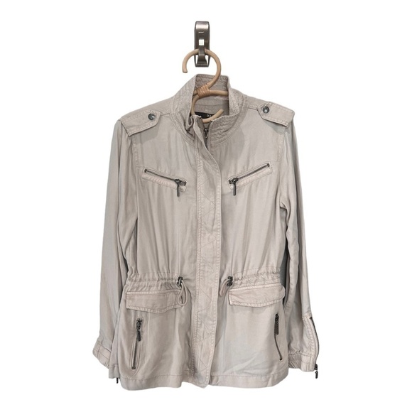 Max Jeans Utility Military Jacket Color Winter White Ivory Size XS NWOT - Picture 13 of 15